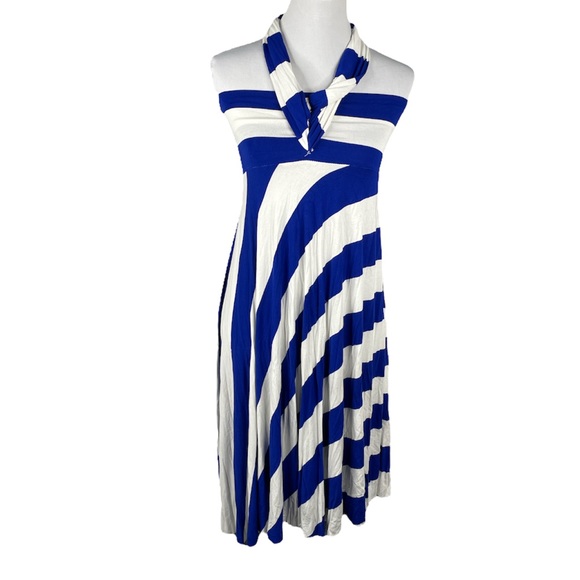 Elan Striped Asymmetrical Multi Look Dress and Skirt Blue White Size Medium - Picture 8 of 8